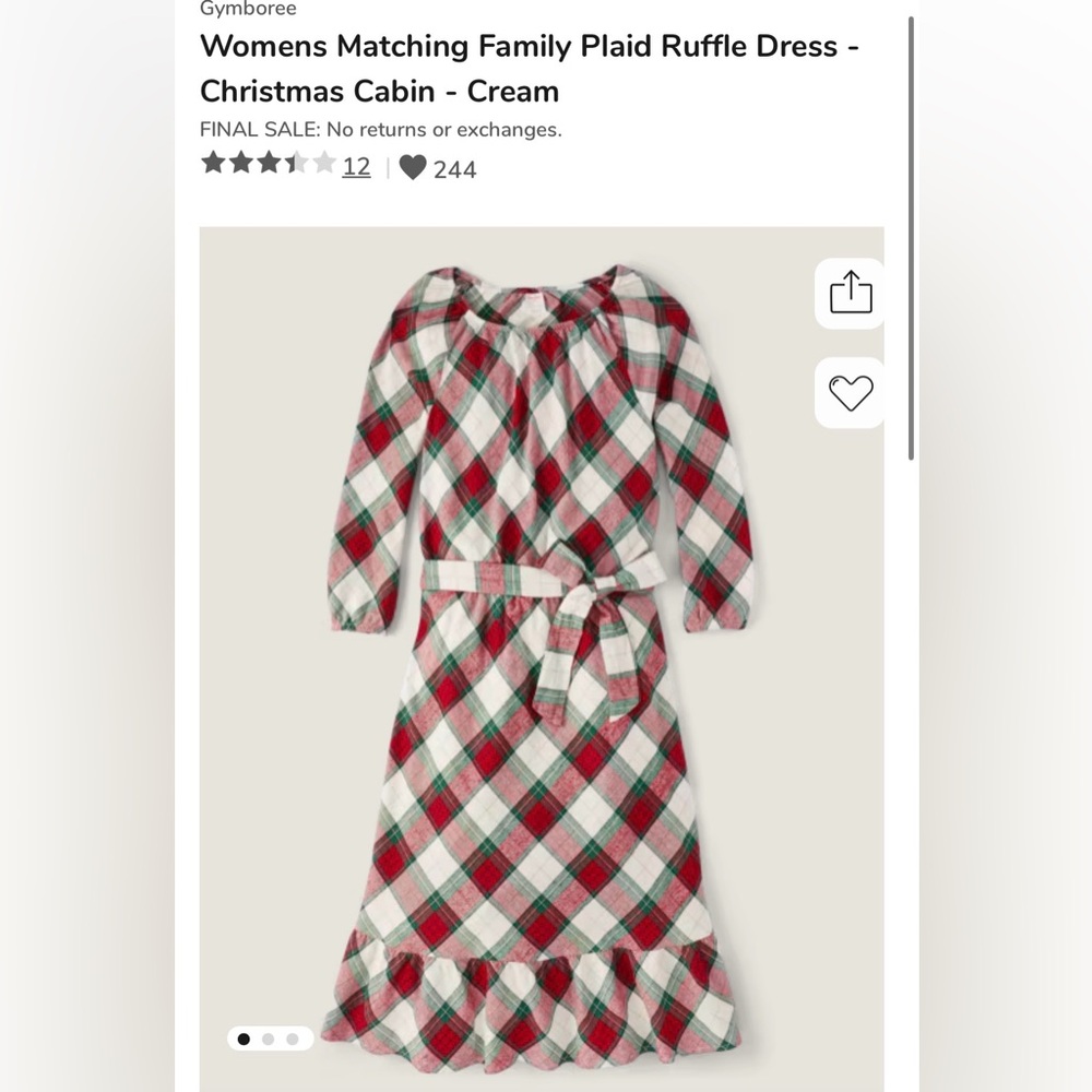 Gymboree Plaid Dress with Belt